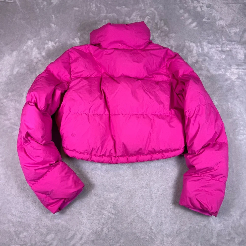 Lululemon Wunder Puff Cropped Jacket Sonic Pink Down Puffer Coat Size 6
